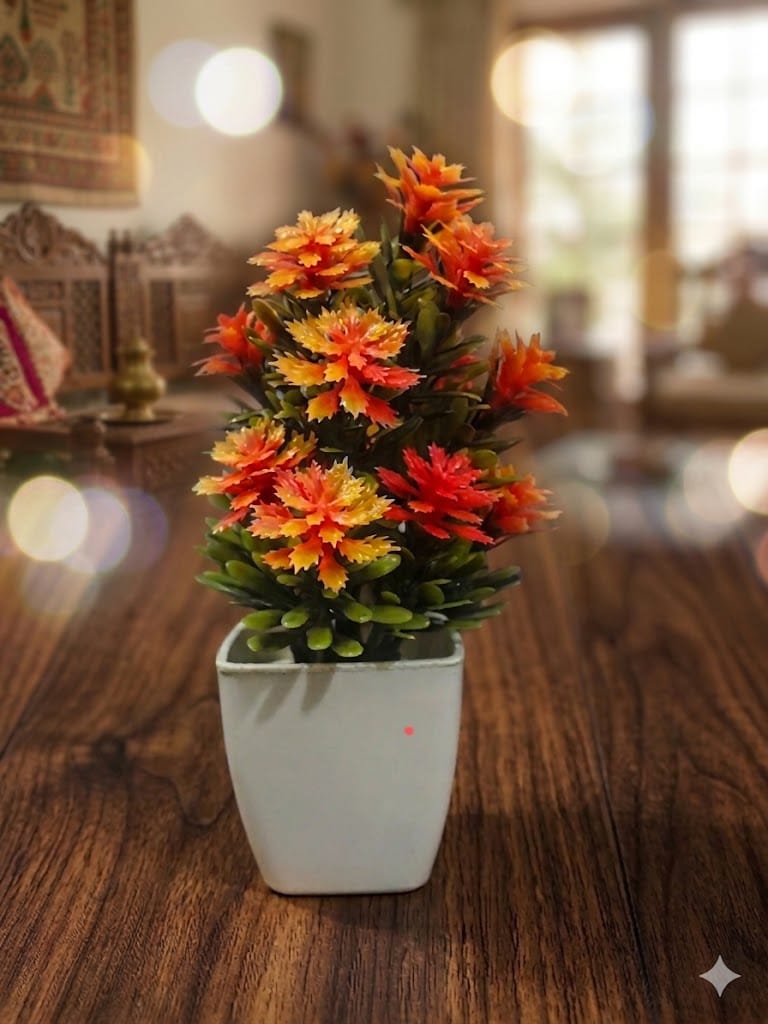 Mini Autumn Bloom Artificial Flower Pot