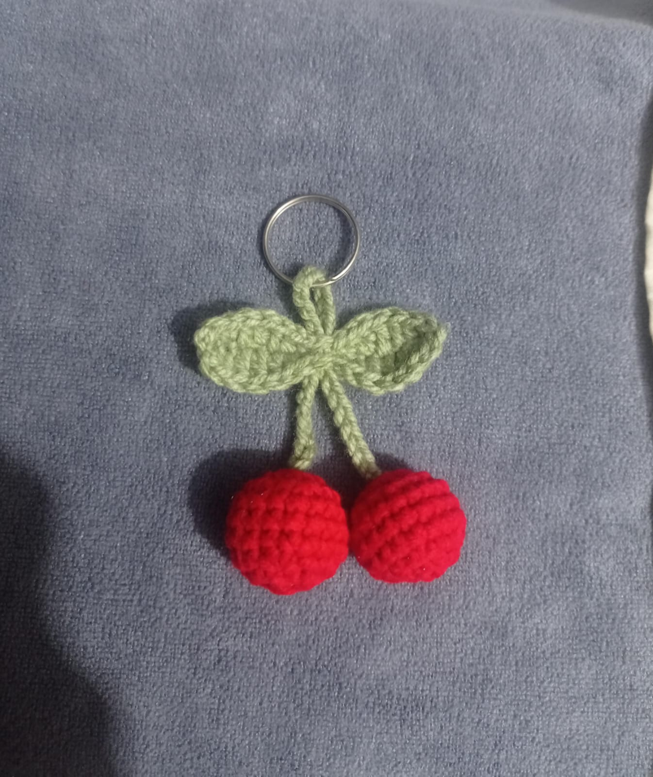 Handmade Crochet Cherry Keychains – Cute Fruit Bag Charm (2 keychains)