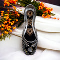 Black & Silver Embroidered Khussa – Elegant Traditional Jutti
