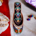 Multicolor (Black, Blue, Red & Green) Traditional Embroidered Khussa