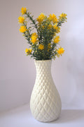 Ivory Luxe Floral Vase with yellow artificial flowers